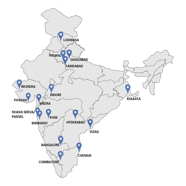 Warehouse Locations Map